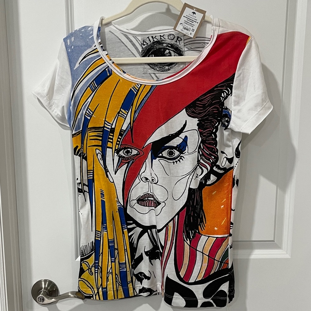 Vibrant Bowie Montage Graphic Short Sleeve Tee Collectible FINAL CLEARANCE PRICE